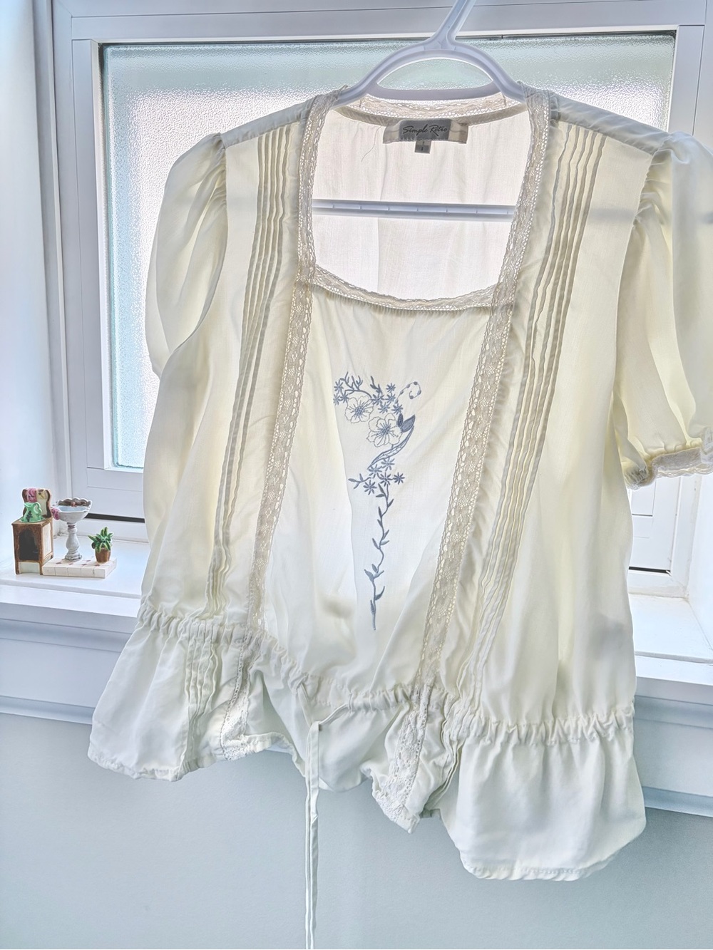 Ivory Embroidered Lace Blouse